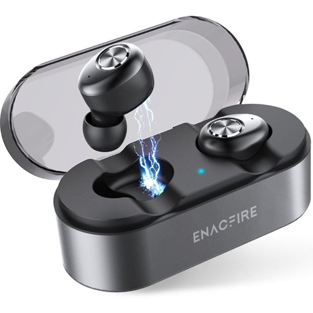 NEW Black Wireless Earbuds with Charging Case - Black